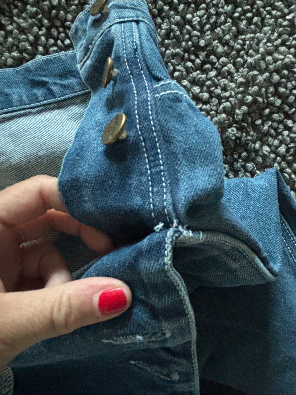 Rudy Jude Side Button Jeans in Tumbled Indigo - Picture 9 of 12
